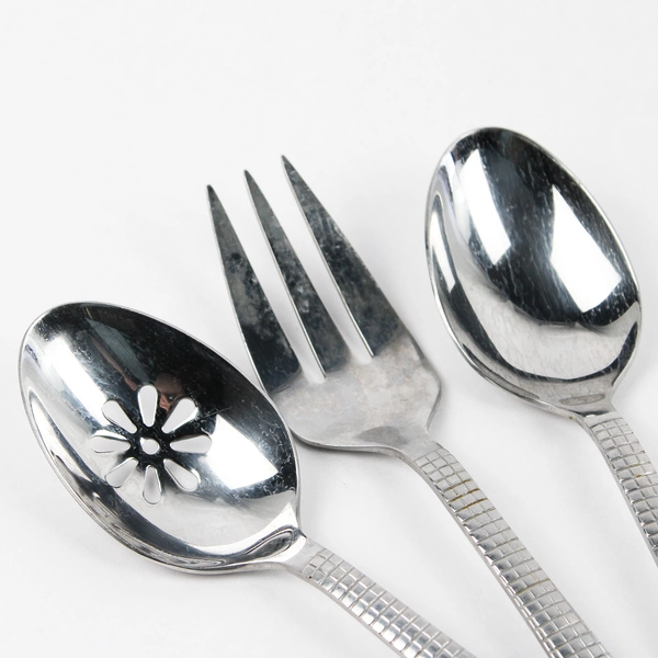 Set of 3 Isaac Mizrahi ISZ4 Stainless Steel Serving Spoons and Fork