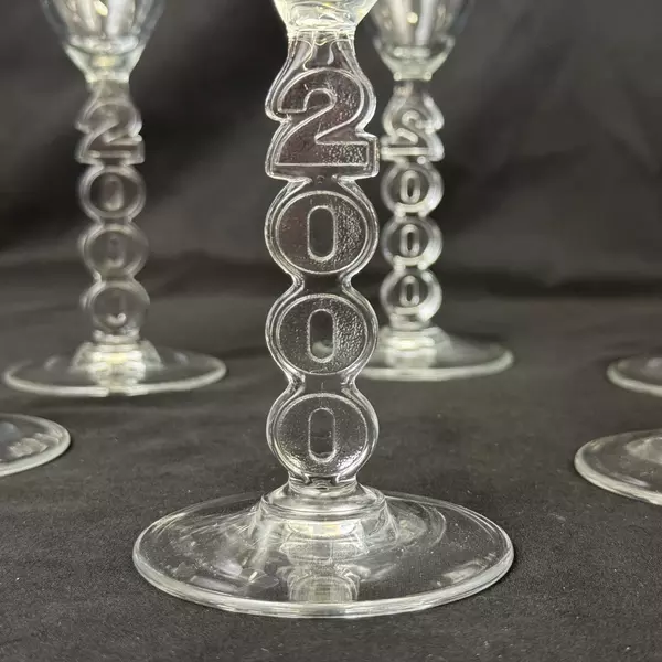 6 Cristal D'Arques Millennium 2000 Stem Crystal Champagne Flutes 9.25 Inch