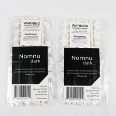 Lot of 2 Nomnu Halloween Letter Board Characters White Spooky Emojis New