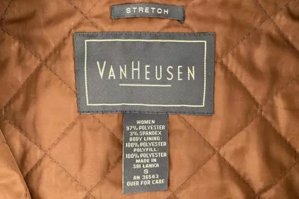 VanHeusen Women's Paisley Jacket Coat Small Brown Burgundy Beige Lined Pockets