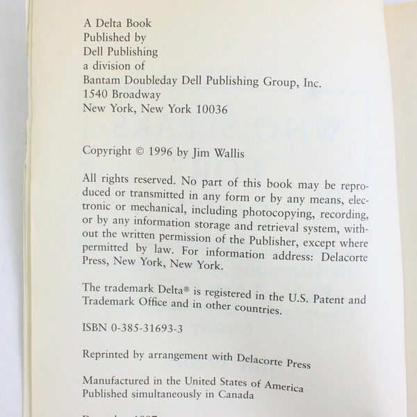 Who Speaks for God? by Jim Wallis 1997 Paperback