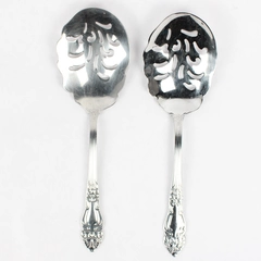 Lot Of 2 Reed & Barton Haversham (Stainless) Flatware Solid Macaroni Servers