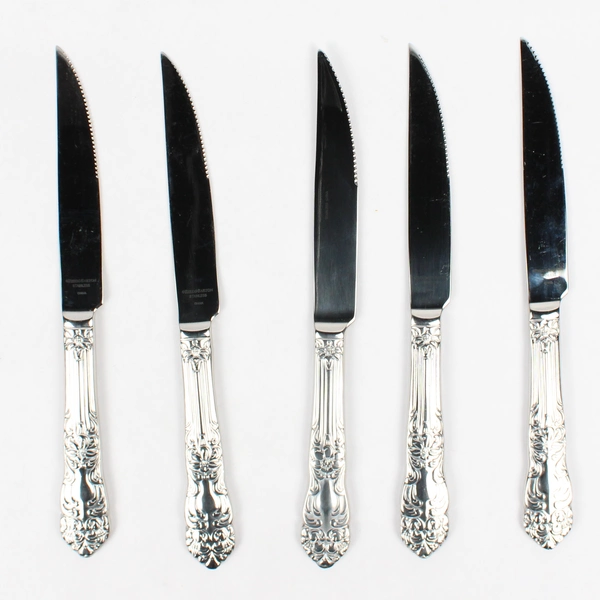 Lot Of 5 Reed & Barton Haversham (Stainless) Flatware Serrate Steak Knives
