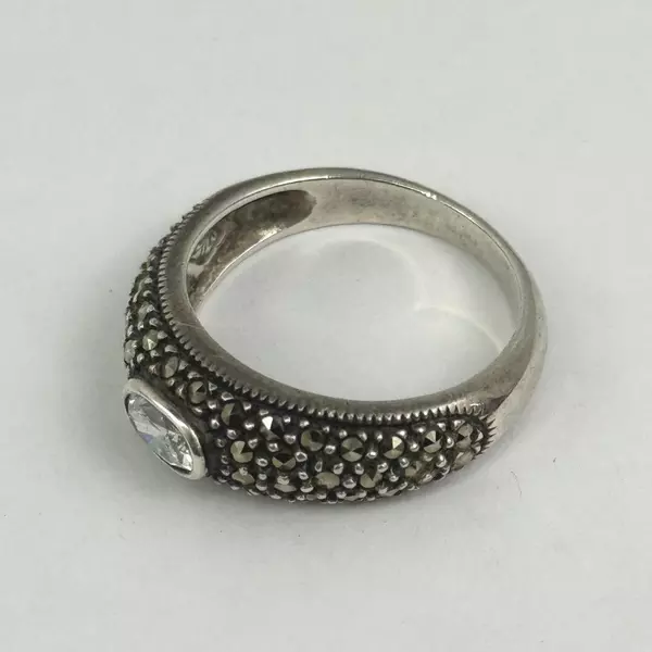 Judith Jack Sterling Silver Marcasite And Cubic Zirconia Womens Ring Size 8
