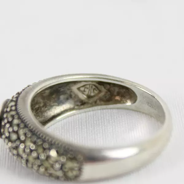 Judith Jack Sterling Silver Marcasite And Cubic Zirconia Womens Ring Size 8