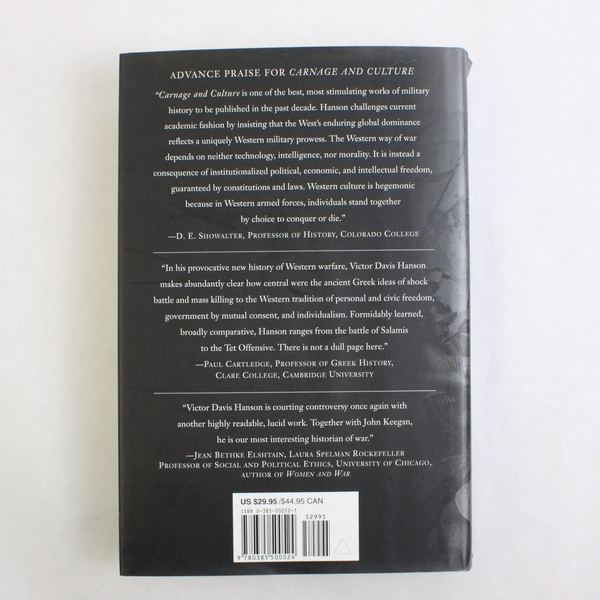 Carnage and Culture: Landmark Battles Victor Davis Hanson 2001 1st Edition HC DJ