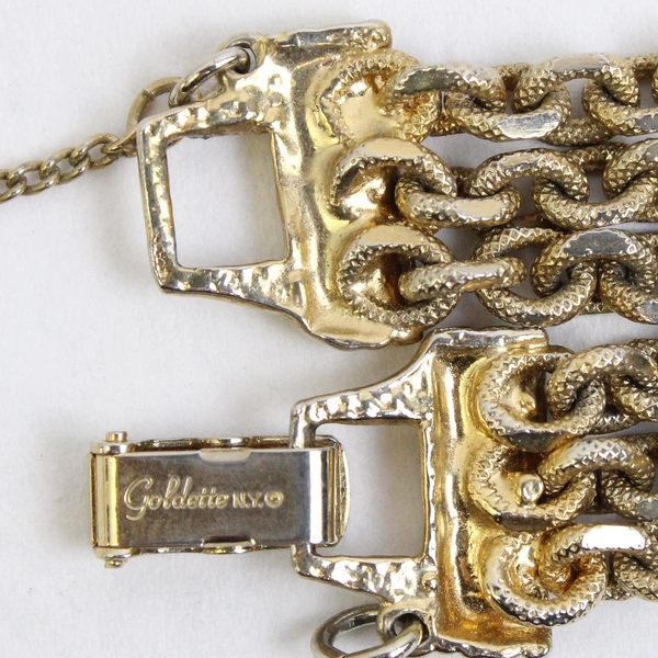 Vintage Goldette NY Gold-Tone Chain Bracelet 7"