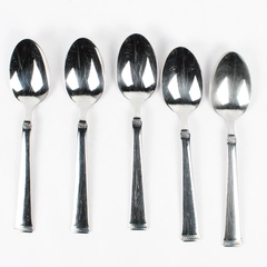 Lot Of 5 Mikasa Rope (Stainless) Flatware Oval Soup Spoons