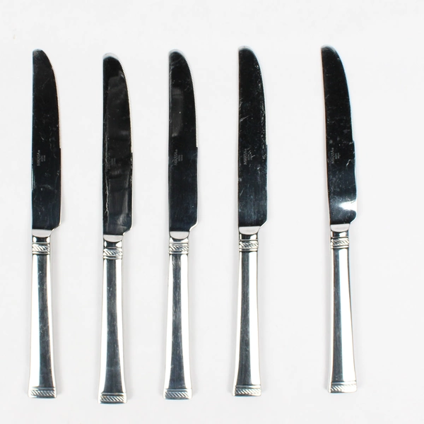 Lot Of 5 Mikasa Rope (Stainless) Flatware French Solid Knives