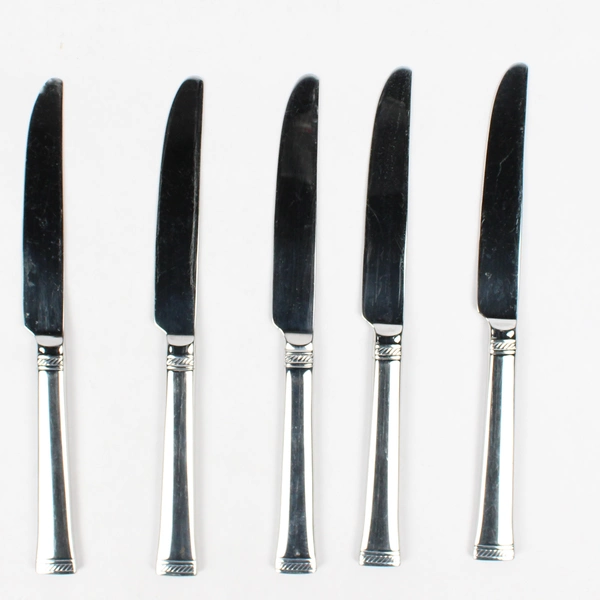 Lot Of 5 Mikasa Rope (Stainless) Flatware French Solid Knives