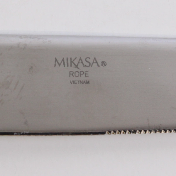 Lot Of 3 Mikasa Rope (Stainless) Flatware Dinner Knife Serving Fork Sugar Spoon