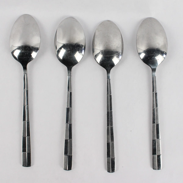 Lot of 4 Cambridge Landscape Stainless 8" Soup Spoons