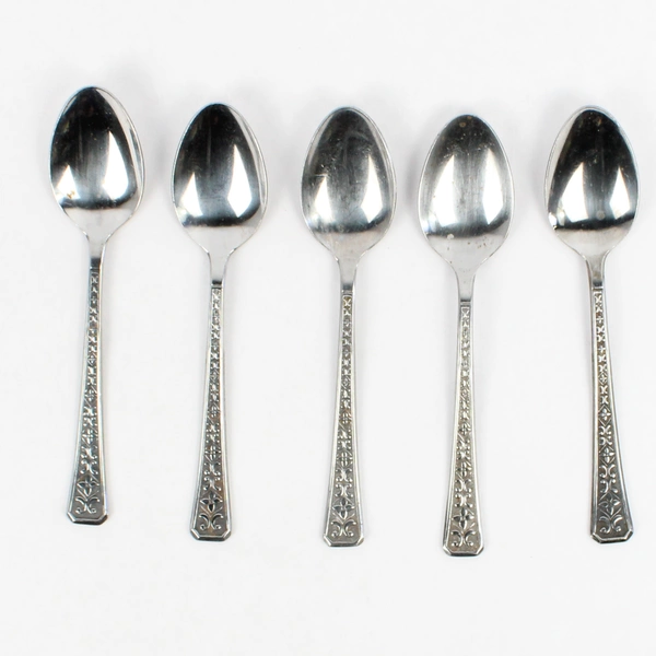 Lot Of 5 Interpur Florenz (Stainless) Flatware Teaspoons