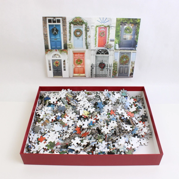 Christmas Doors 1000 Pcs Puzzle & Poster Talking Tables Inc. 29.5"x19.5"