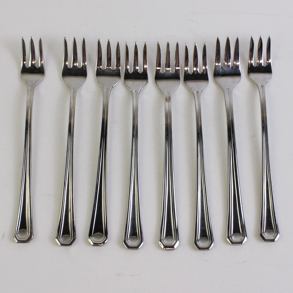 Set of 8 Gorham Fairview Stainless Steel Cocktail Forks