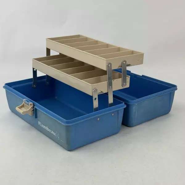 Vintage Flambeau Tackle Box PA-102 Blue Two Shelf Fishing Made in the USA