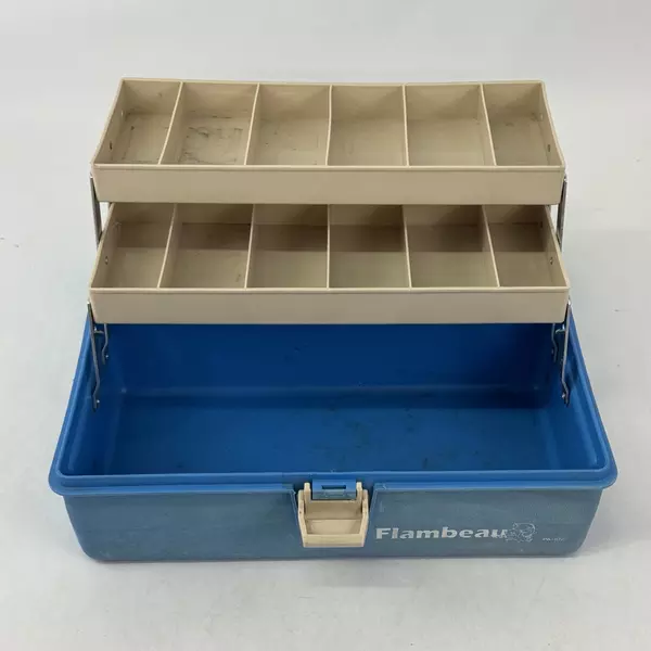 Vintage Flambeau Tackle Box PA-102 Blue Two Shelf Fishing Made in the USA