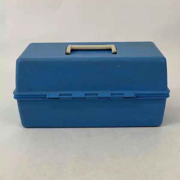 Vintage Flambeau Tackle Box PA-102 Blue Two Shelf Fishing Made in the USA