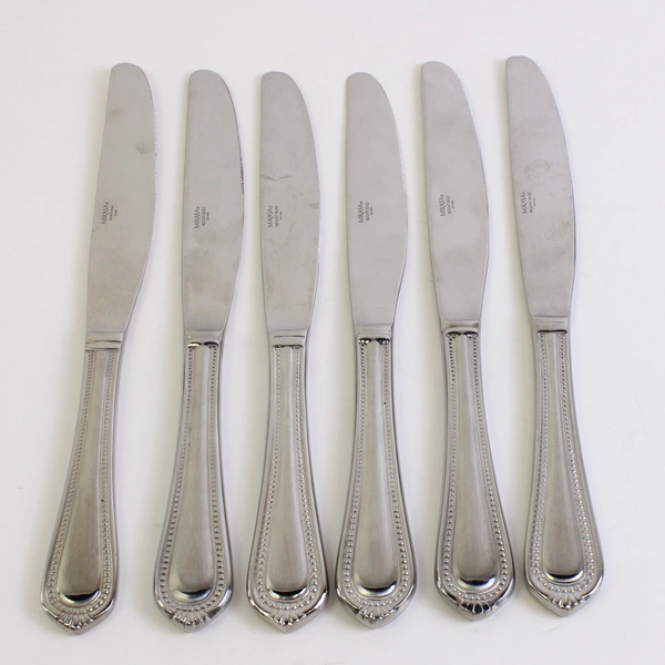 Lot of 6 Mikasa Regent Bead Stainless Dinner Knives Made in Vietnam