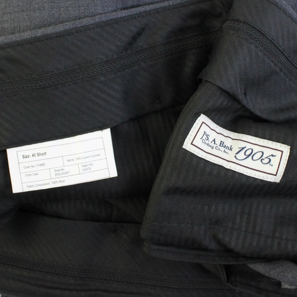 Jos. A. Bank Dark Gray Wool Suit Pants Men's Size 40 Short