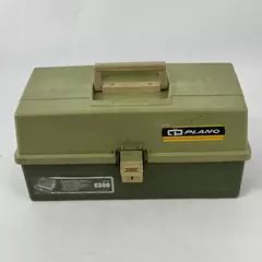 Vintage Plano 6300 Two-Tone Green Plastic 3 Tray Tackle Box