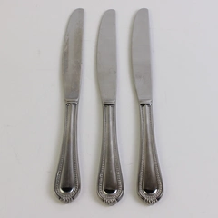 Lot of 3 Mikasa Regent Bead Stainless Dinner Knives Made in Vietnam