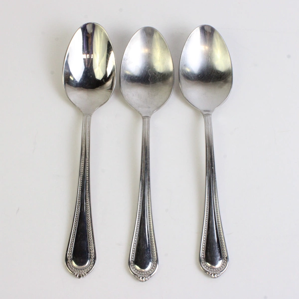 Lot of 3 Mikasa Regent Bead Stainless Soup Spoons Made in Vietnam