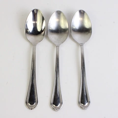 Lot of 3 Mikasa Regent Bead Stainless Soup Spoons Made in Vietnam