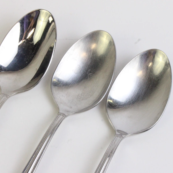 Lot of 3 Mikasa Regent Bead Stainless Soup Spoons Made in Vietnam