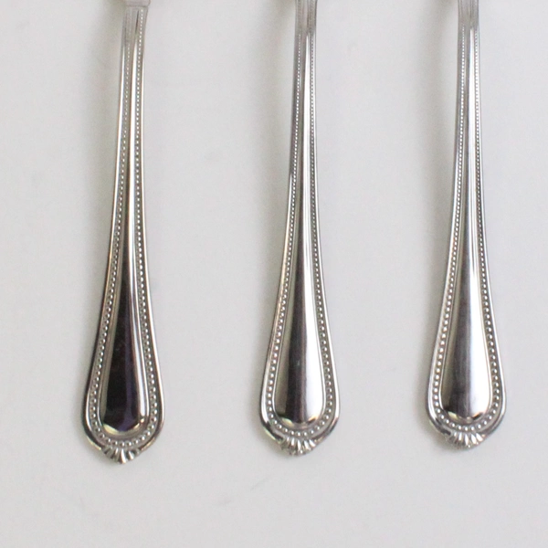 Lot of 3 Mikasa Regent Bead Stainless Soup Spoons Made in Vietnam