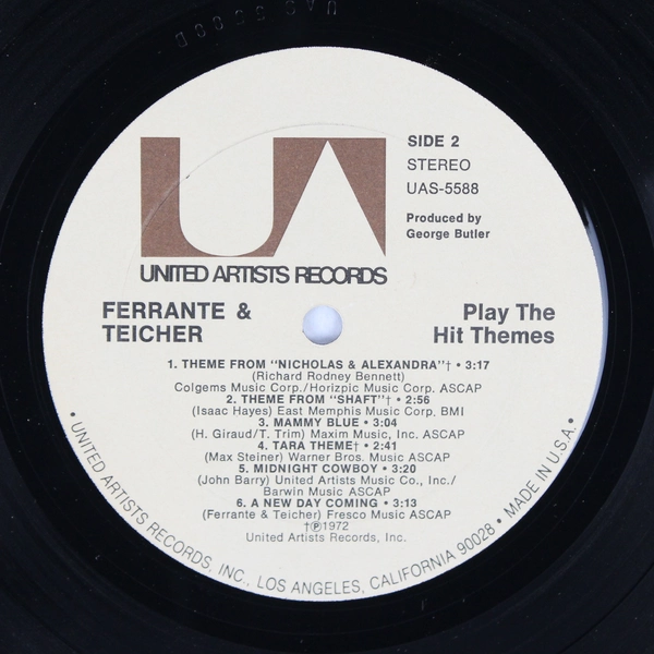 Ferrante & Teicher Play the Hit Theme 33 RPM Vinyl Record UAS-5588