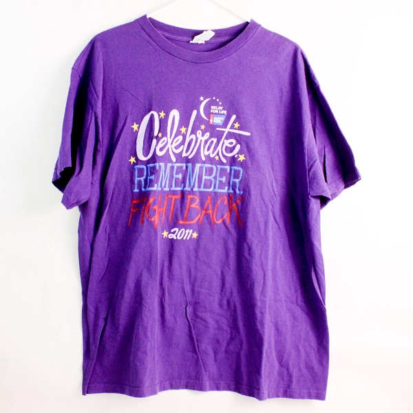 Delta Pro-Weight Relay For Life Purple Cotton T-Shirts Adult Size XL