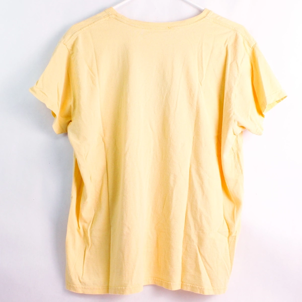 Country Store Floral Applique Butter Yellow T-Shirt Women's Size XL