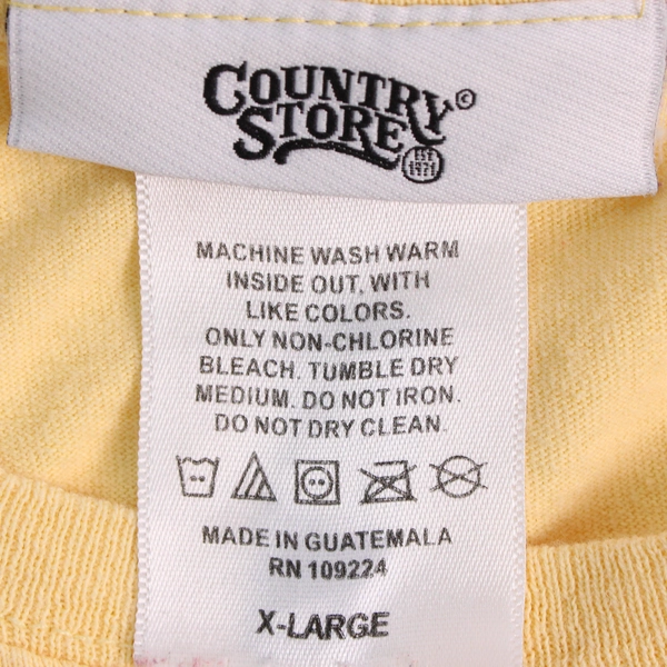 Country Store Floral Applique Butter Yellow T-Shirt Women's Size XL