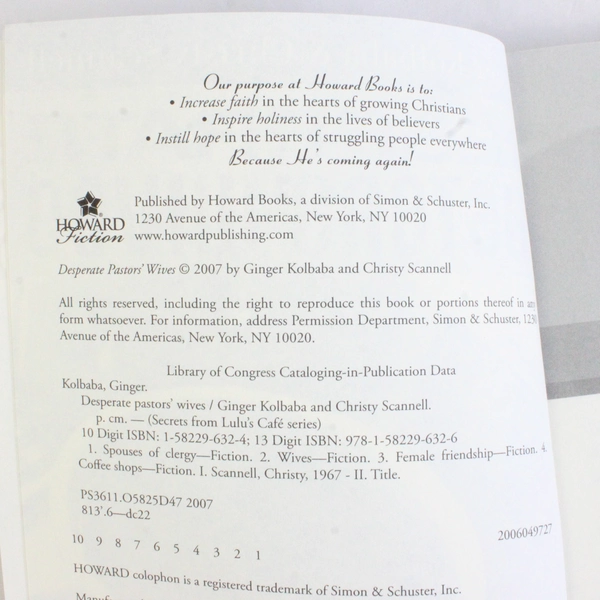 Desperate Pastors' Wives Ginger Kolbaba Christy Scannell 2007 PB Lulu's Café Ser