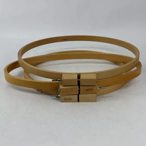 Lot of 3 New Wood Adjustable Embroidery Hoops 12, 4.5 and 16 x 8.5 Inch