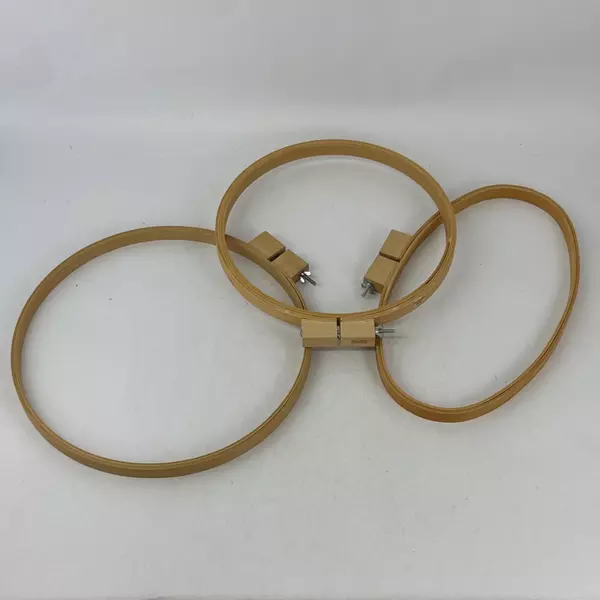 Lot of 3 New Wood Adjustable Embroidery Hoops 12, 4.5 and 16 x 8.5 Inch