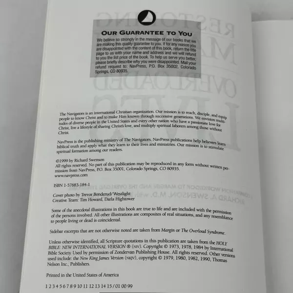 Restoring Margin to Overloaded Lives Book Self Help Stress Management