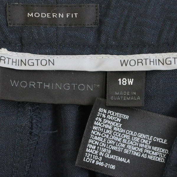 Worthington Dark Navy Dress Pants Women's Size 18W