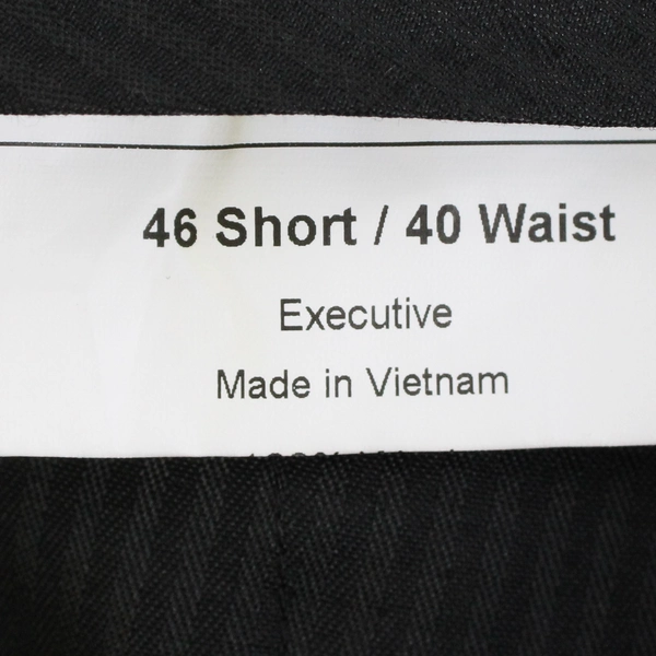 Jos. A. Bank Solid Black Wool Dress Pants Men's Size 46 Short / 40 Waist