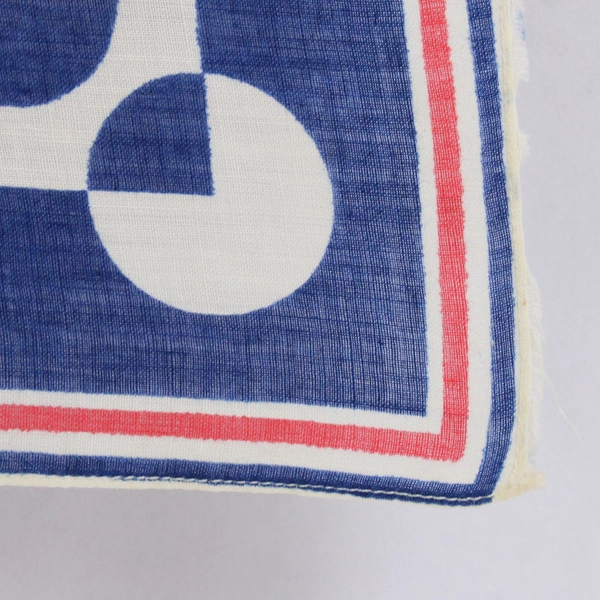 Vintage Retro Red White and Blue Polka Dot Scarf 20" x 20" Flawed