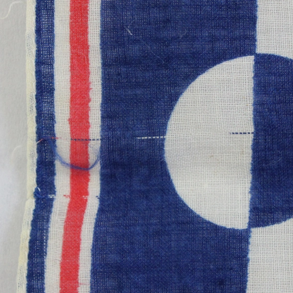 Vintage Retro Red White and Blue Polka Dot Scarf 20" x 20" Flawed