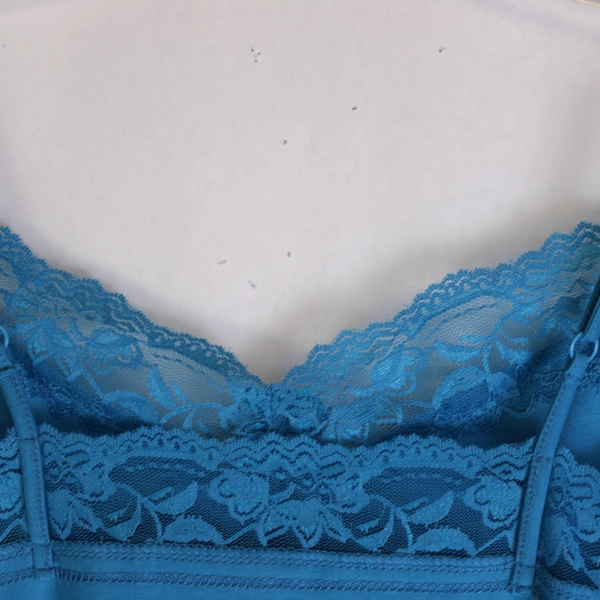 Van Heusen Women's Blue Spaghetti Strap Camisole XS Lace Trim Top