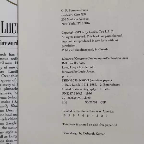 Love Lucy by Lucille Ball Book Vintage TV Show Collectible Hardcover Edition