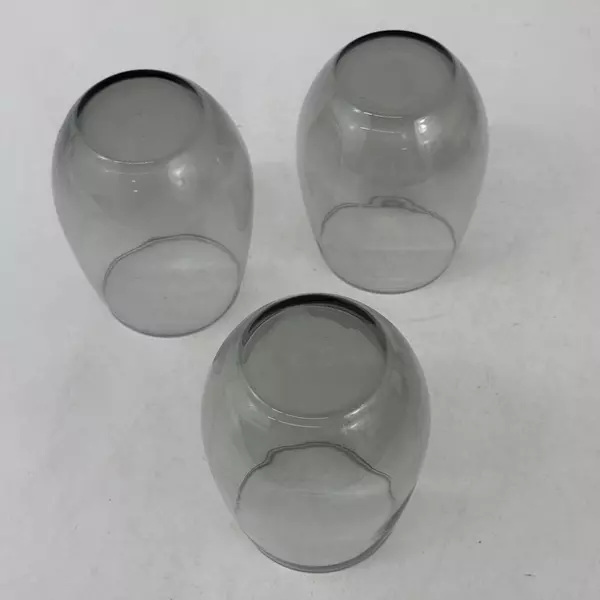 Lot Of 3 Libbey Gray 5 Inch Stemless Wine Glass Tumblers