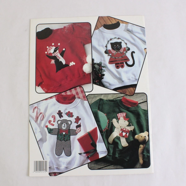 Vintage Christmas Kids Sew-Free Applique Book 6 Leaflet 1470 1993