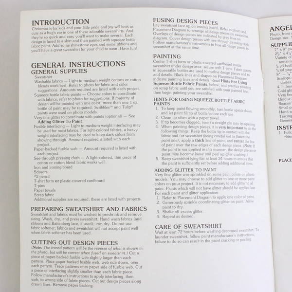Vintage Christmas Kids Sew-Free Applique Book 6 Leaflet 1470 1993