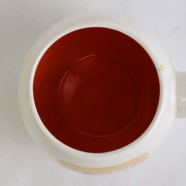 Rae Dunn Hello Fall Rabbit & Squirrel Mug Orange Interior 4.25" Tall