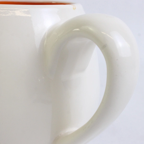 Rae Dunn Hello Fall Rabbit & Squirrel Mug Orange Interior 4.25" Tall