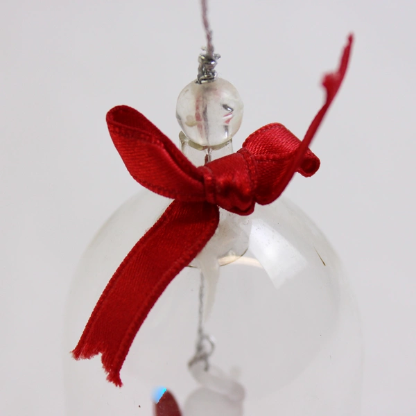 Unbranded Clear Glass Bell W/ Little Angel Holding A Heart Trinket Decor 3" Tall